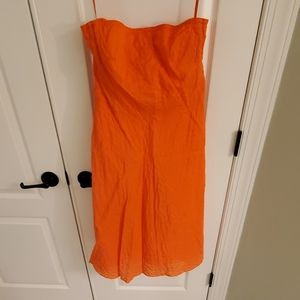 J.Crew strapless orange dress